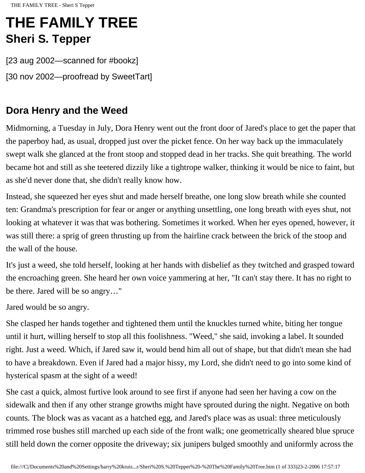 THE FAMILY TREE - Sheri S Tepper by Unknown