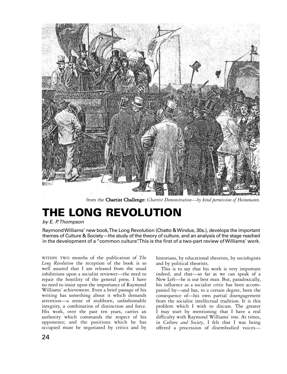 THE LONG REVOLUTION by E. P. Thompson