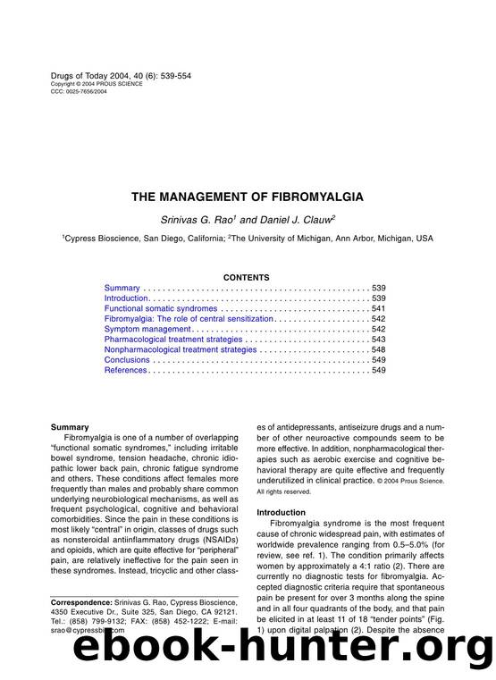 THE MANAGEMENT OF FIBROMYALGIA by Prous Science (c) 2004
