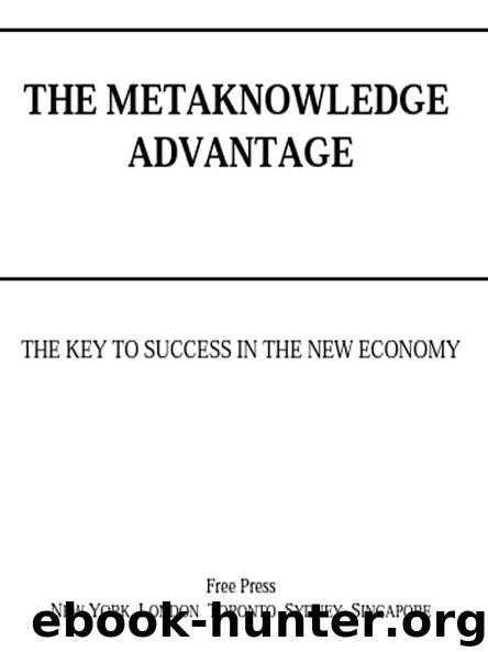 THE METAKNOWLEDGE ADVANTAGE by Rafael Aguayo