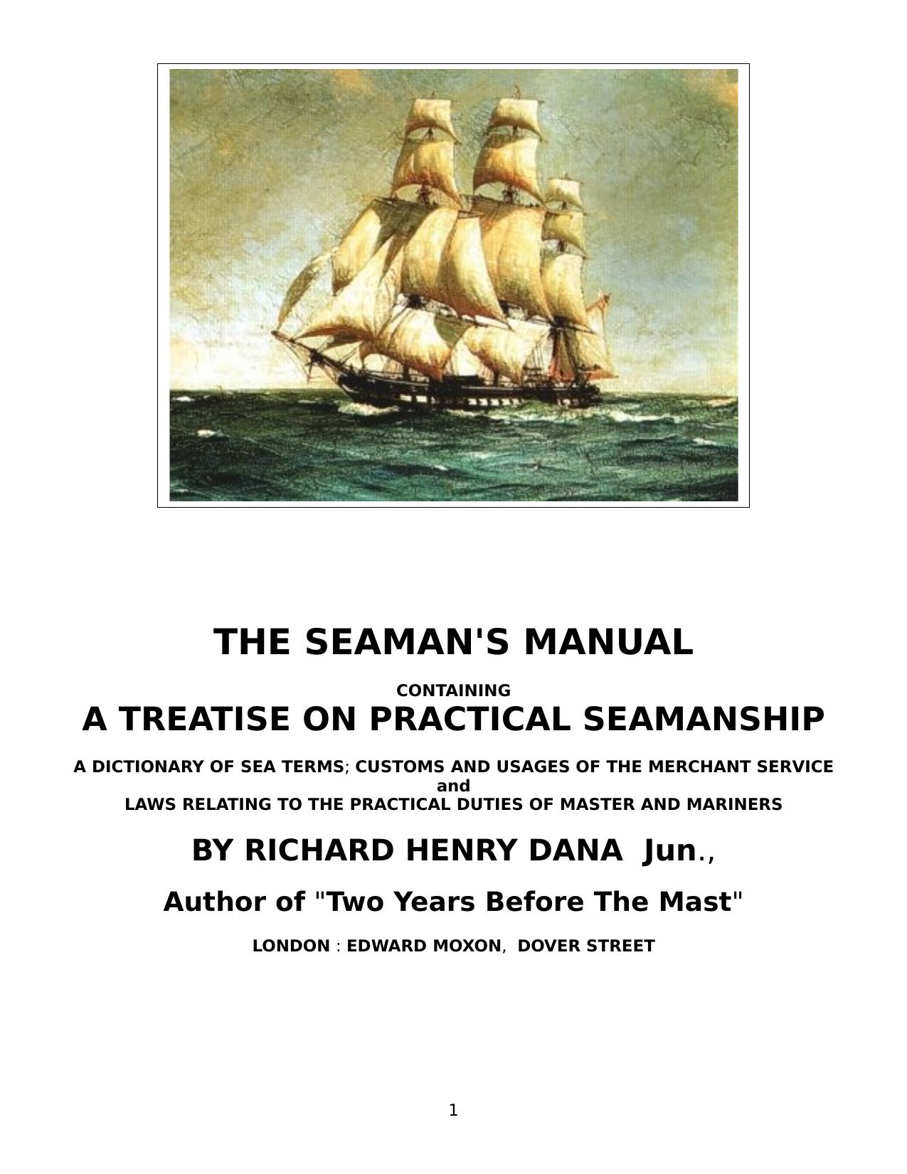 THE SEAMAN'S MANUAL - 1841 by Donald Kelly