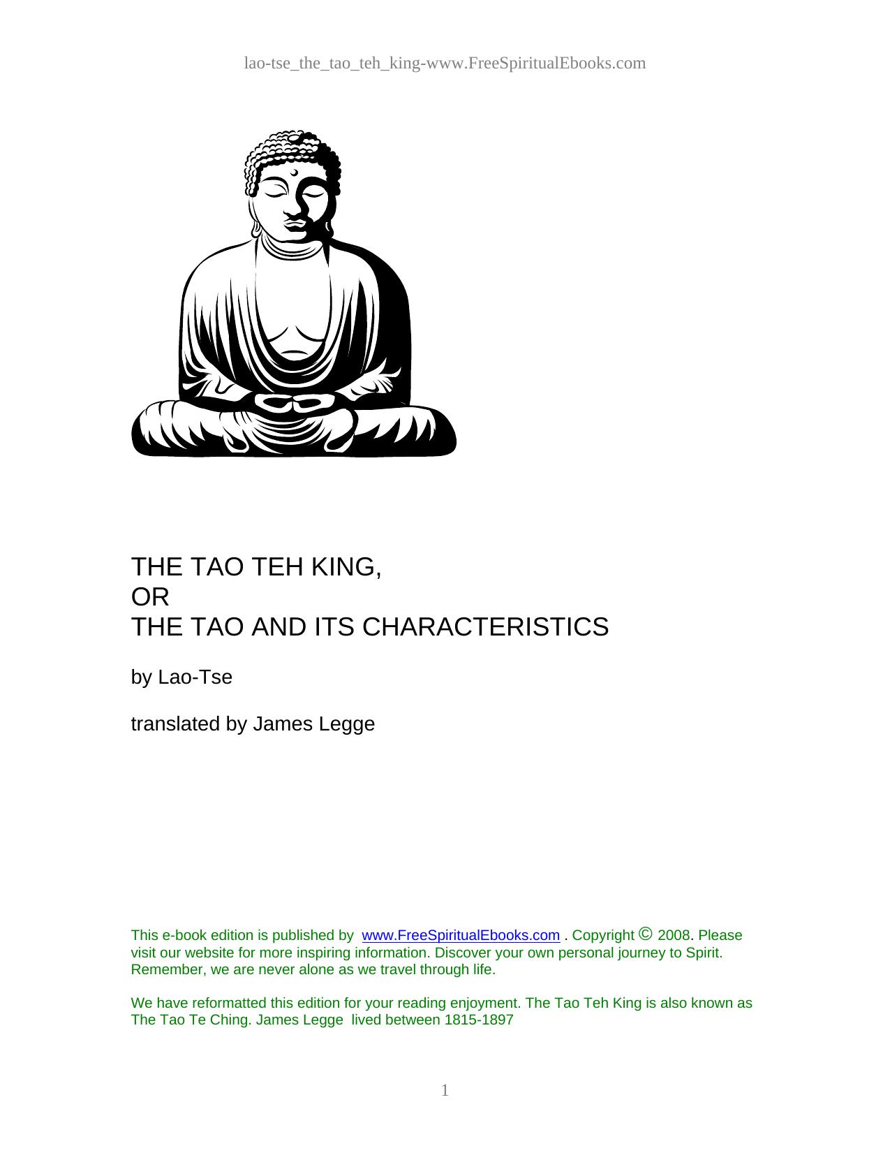 THE TAO TEH KING, by Lao-Tse