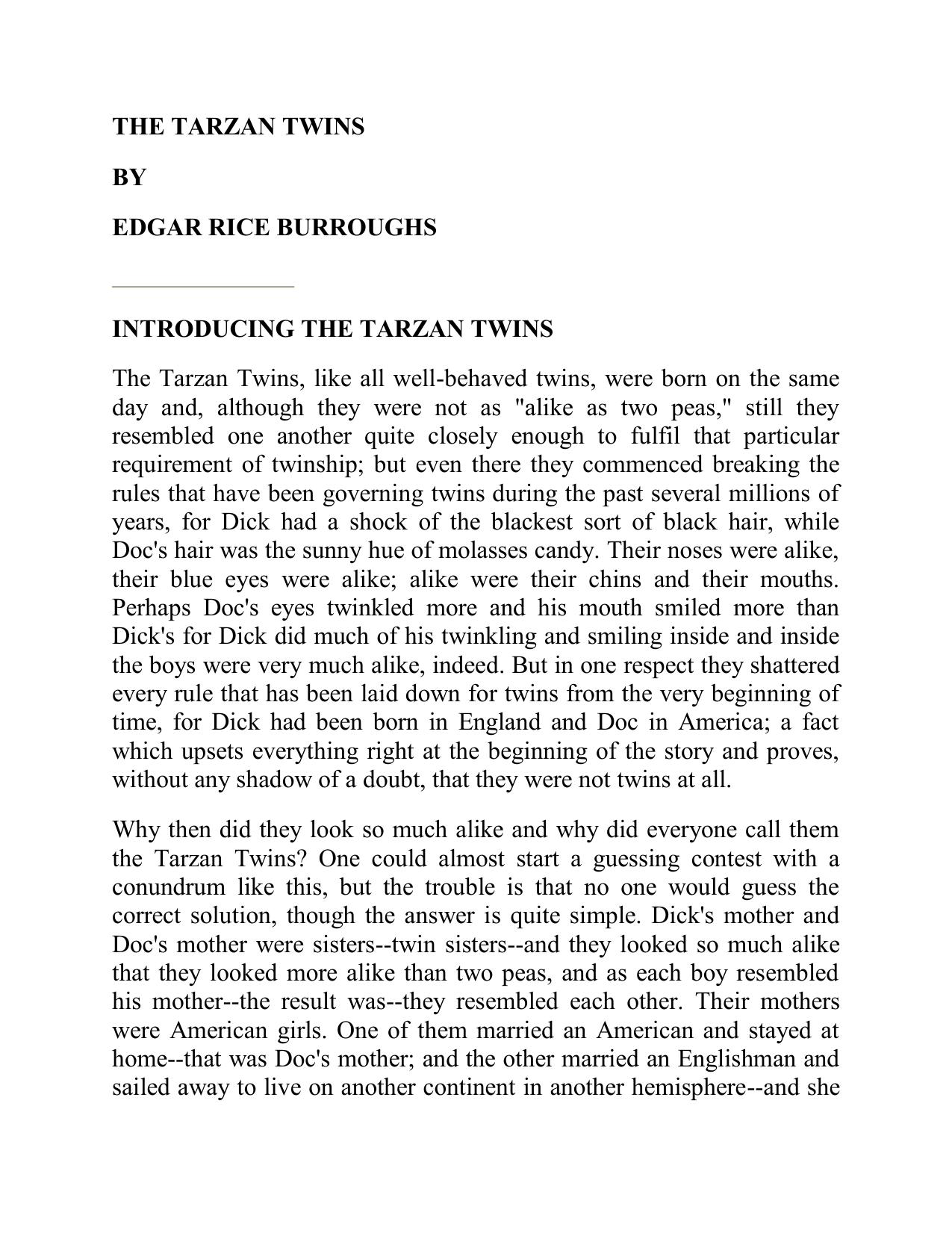 THE TARZAN TWINS by qwe