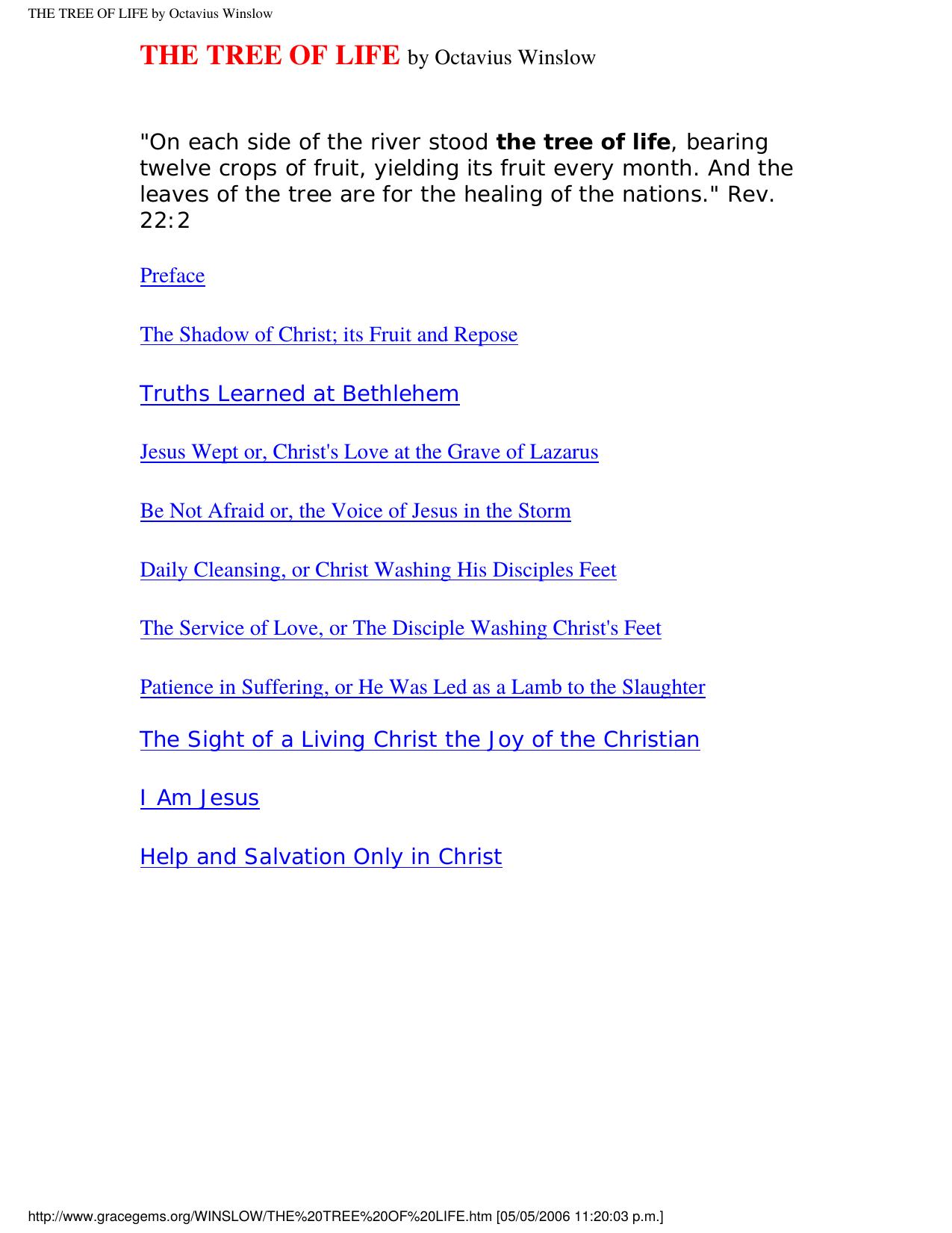 THE TREE OF LIFE by Octavius Winslow by The Tree of Life (b)