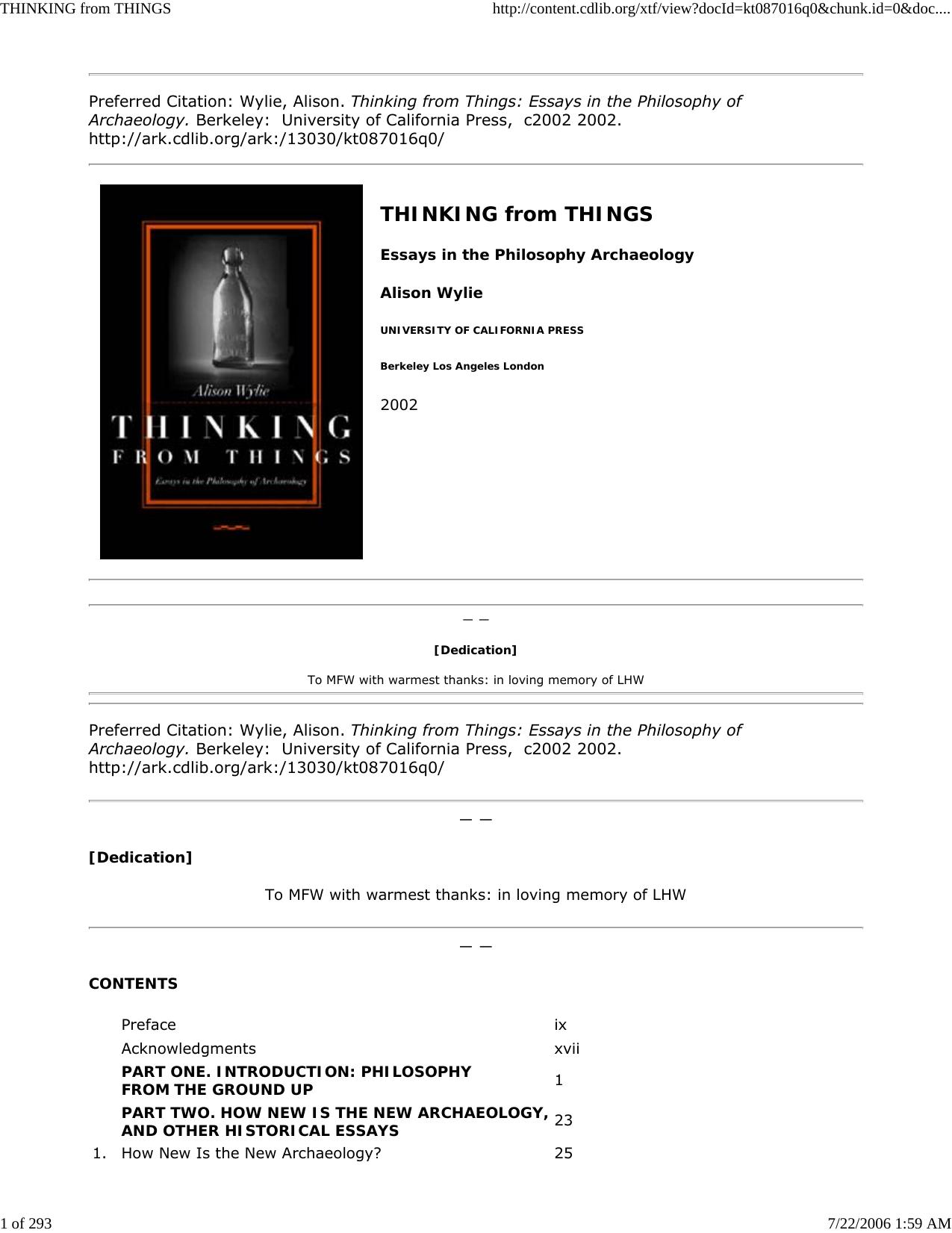 THINKING from THINGS by Master Clark