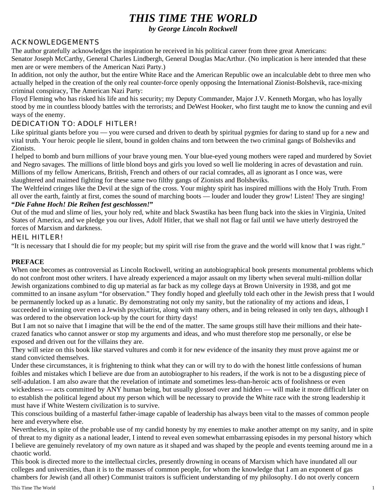 THIS TIME THE WORLD by LIBRARY CUSTOMER