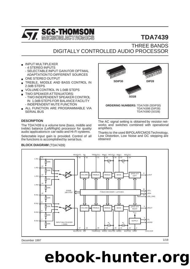 THREE BANDS DIGITALLY CONTROLLED AUDIO PROCESSOR by SGS-THOMSON Microelectronics
