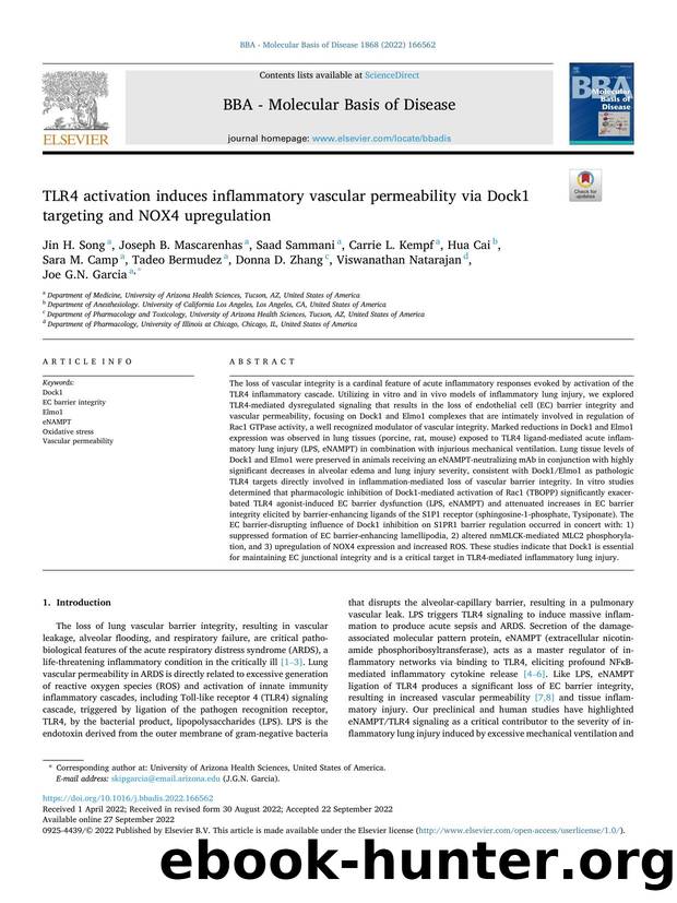 TLR4 activation induces inflammatory vascular permeability via Dock1 targeting and NOX4 upregulation by unknow