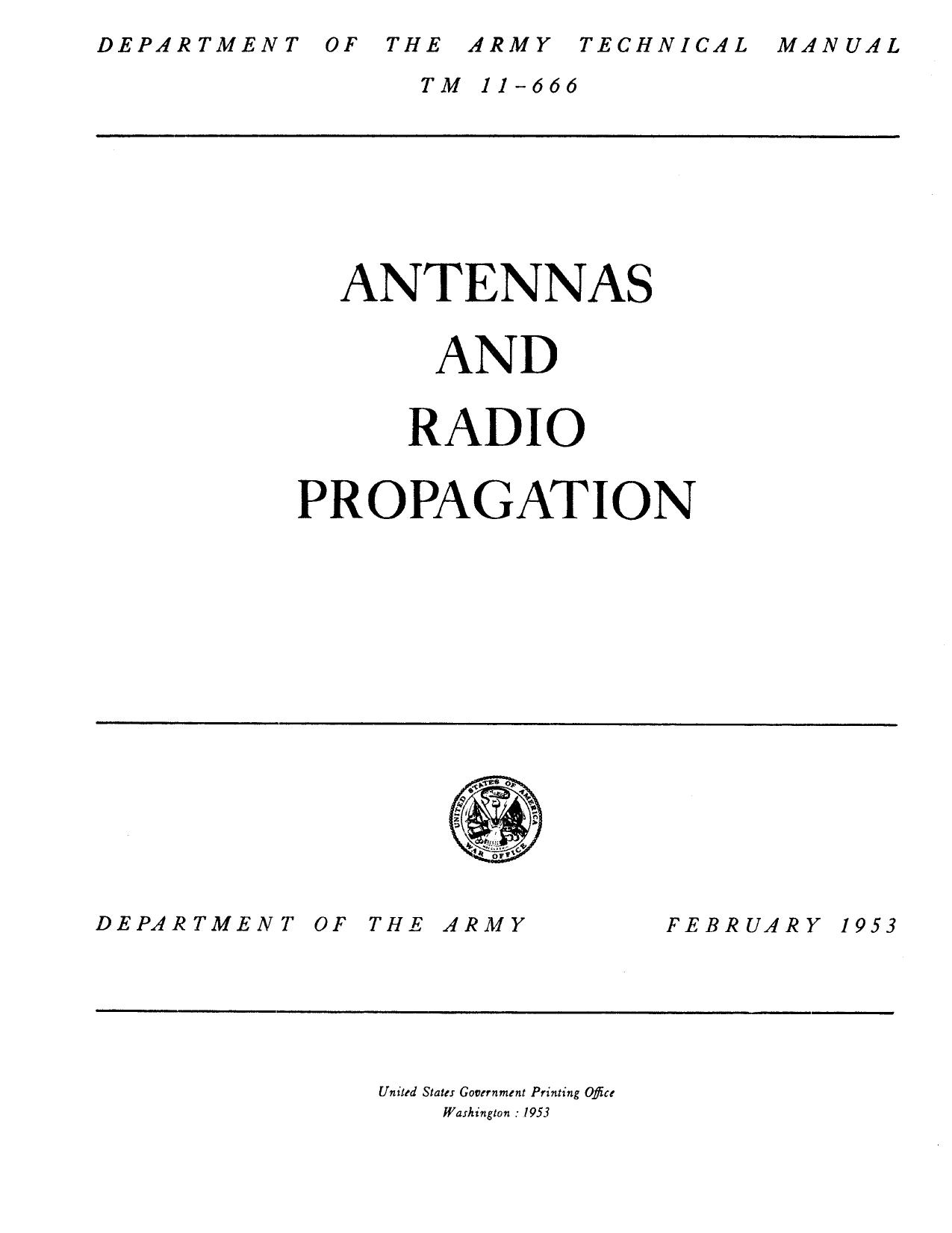 TM 11-666 Antennas and Radio Propagation by Scanned by NJ7P