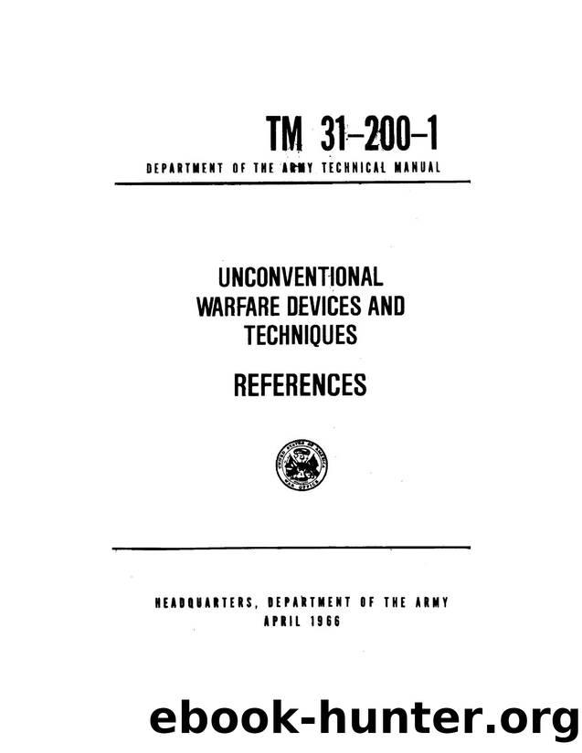 TM 31-200-1 Unconventional Warfare Devices and Techniques - References by references text