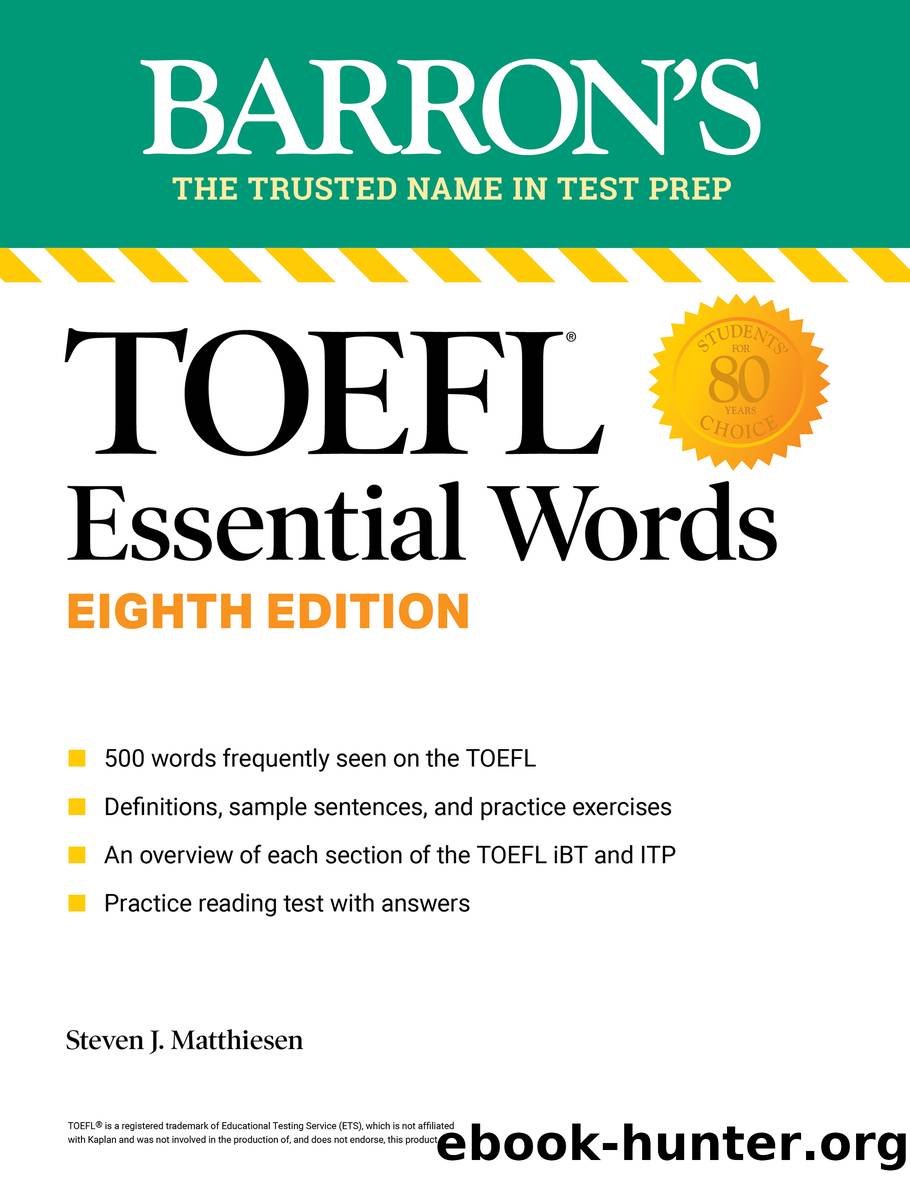 TOEFL Essential Words by Steven J. Matthiesen
