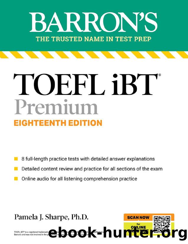 TOEFL iBT Premium with 8 Online Practice Tests + Online Audio by Pamela J. Sharpe