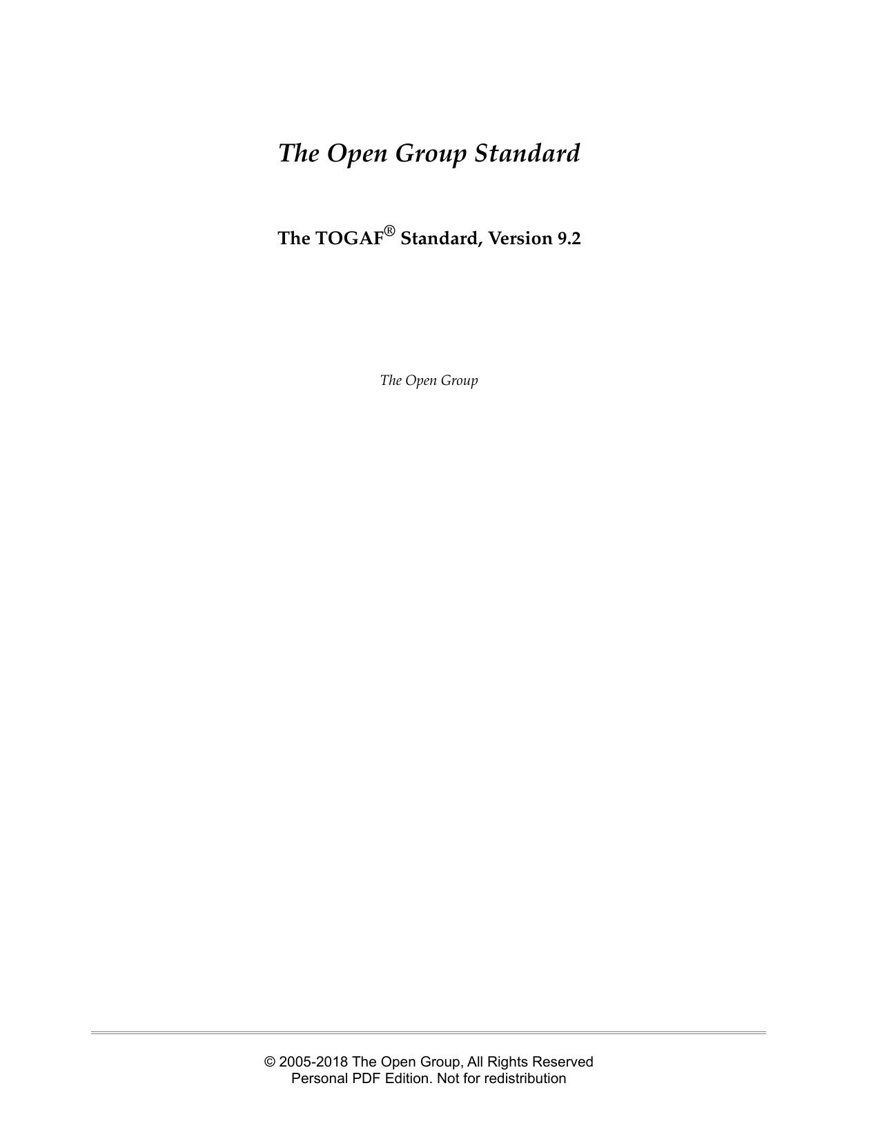 TOGAF Standard 9.2 by The Open Group