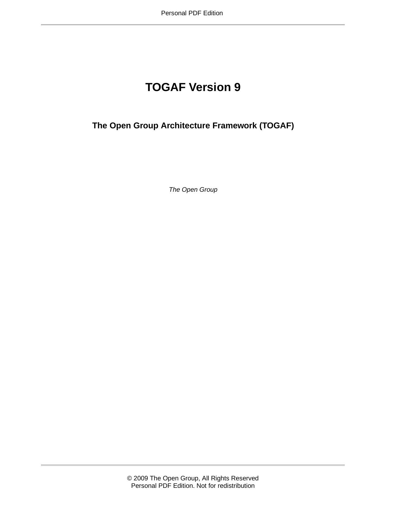 TOGAF Version 9: Manual by Group The Open;Harrison Rachel