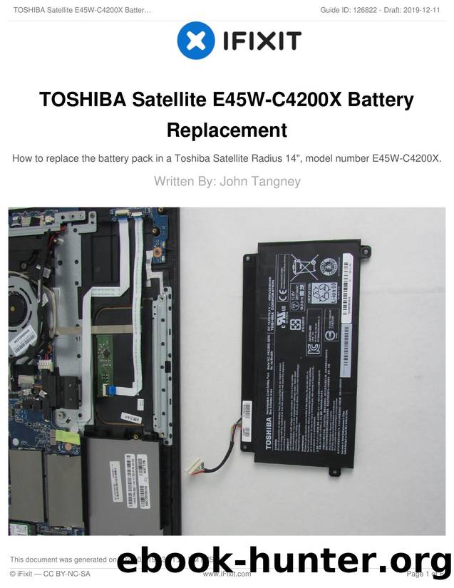TOSHIBA Satellite E45W-C4200X Battery Replacement by Unknown