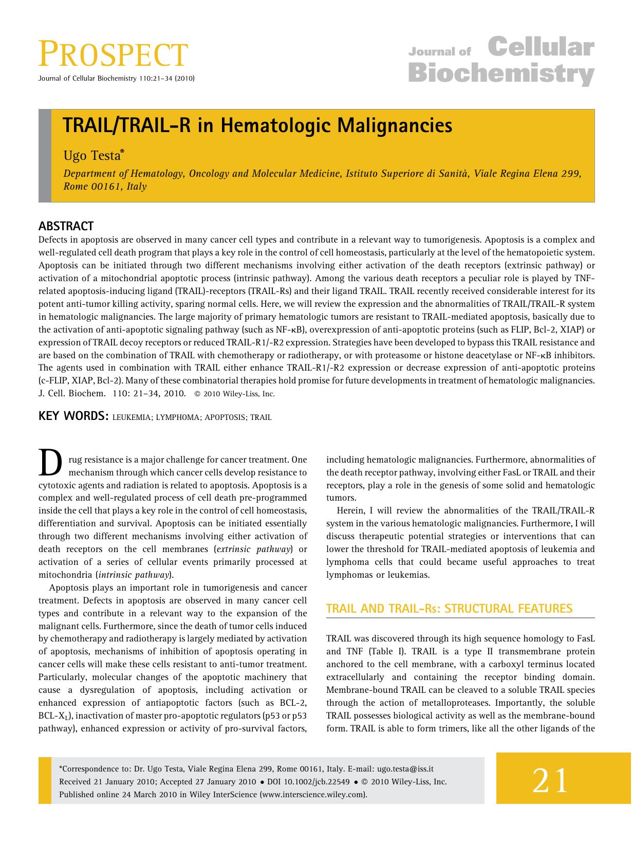TRAILTRAIL?R in hematologic malignancies by Unknown