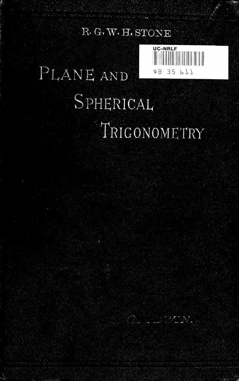 TRIG plane & spherical trig by Goodwin 292pp(1907)