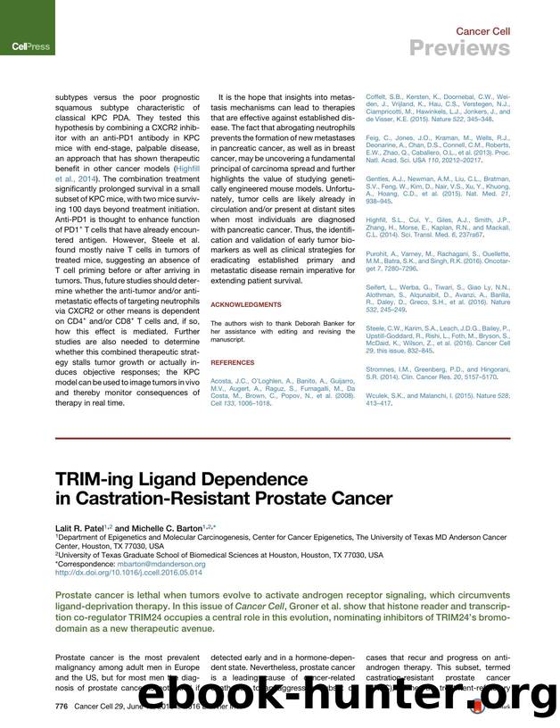 TRIM-ing Ligand Dependence in Castration-Resistant Prostate Cancer by Lalit R. Patel & Michelle C. Barton