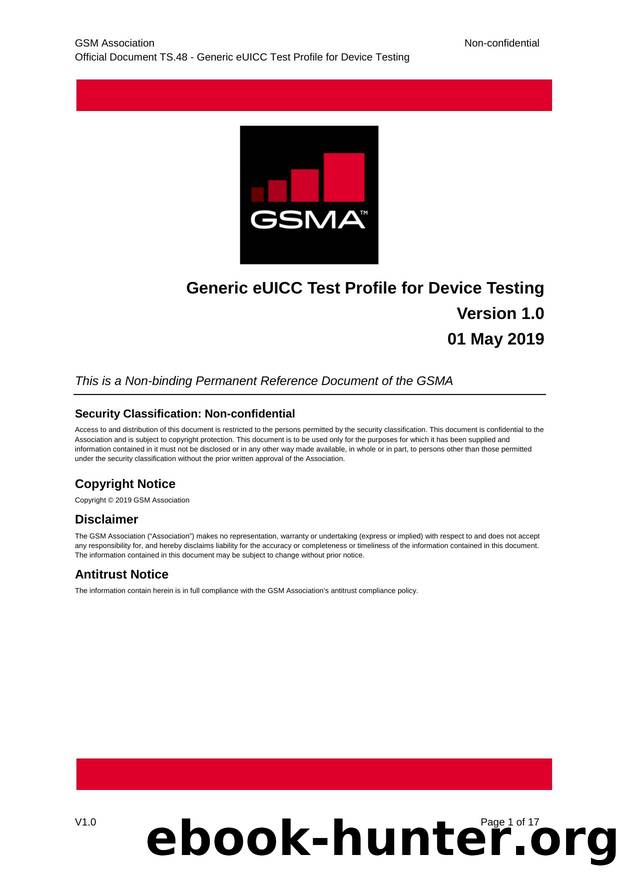 TS.48 Generic eUICC Test Profile for Device Testing v0.1 (Current) by Unknown