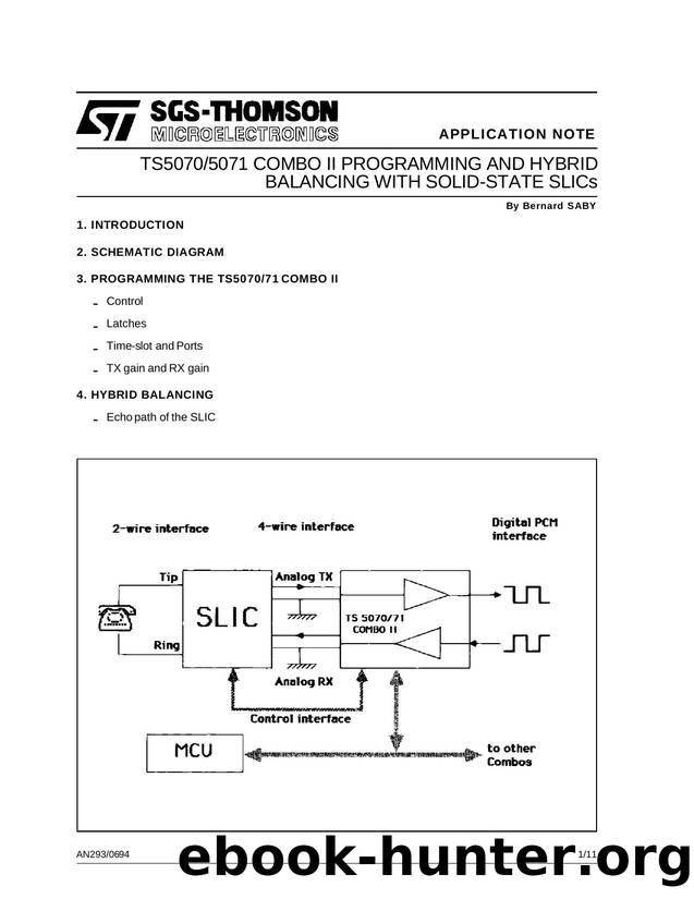 TS50705071 COMBO II PROGRAM AND HYBRID BALANCE WITH MONOLITHIC SLICS by SGS-THOMSON Microelectronics
