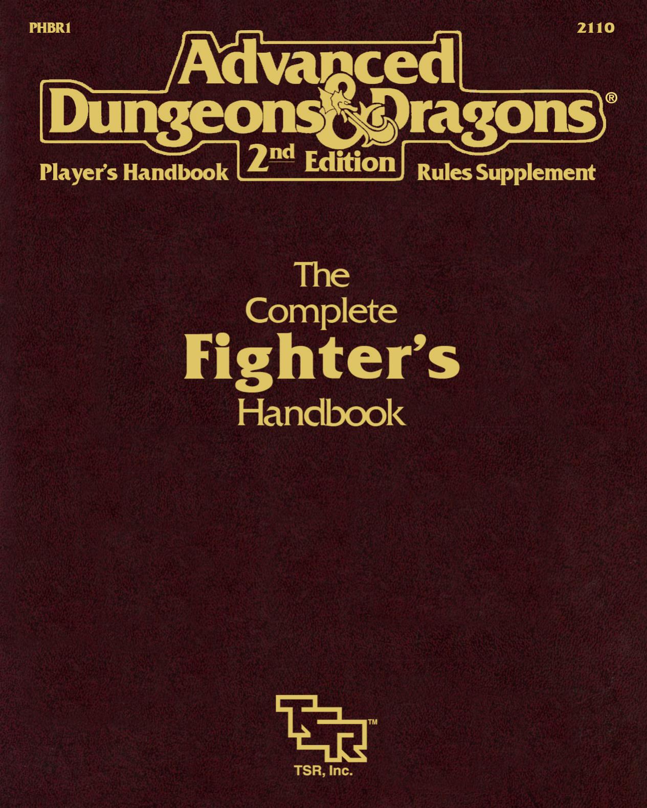 TSR 2110 PHBR1 The Complete Fighter's Handbook by Unknown