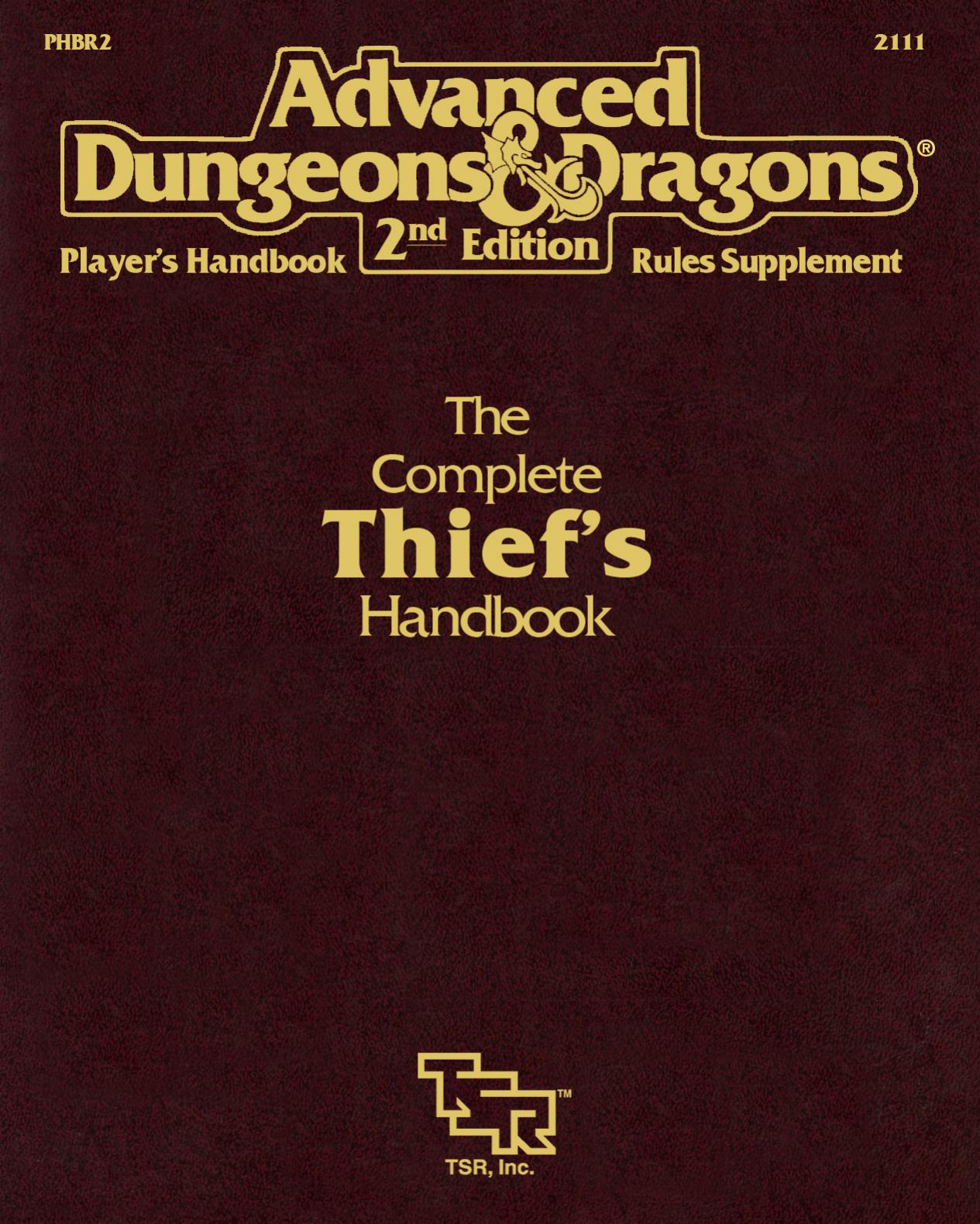 TSR 2111 PHBR2 The Complete Thief's Handbook by Unknown