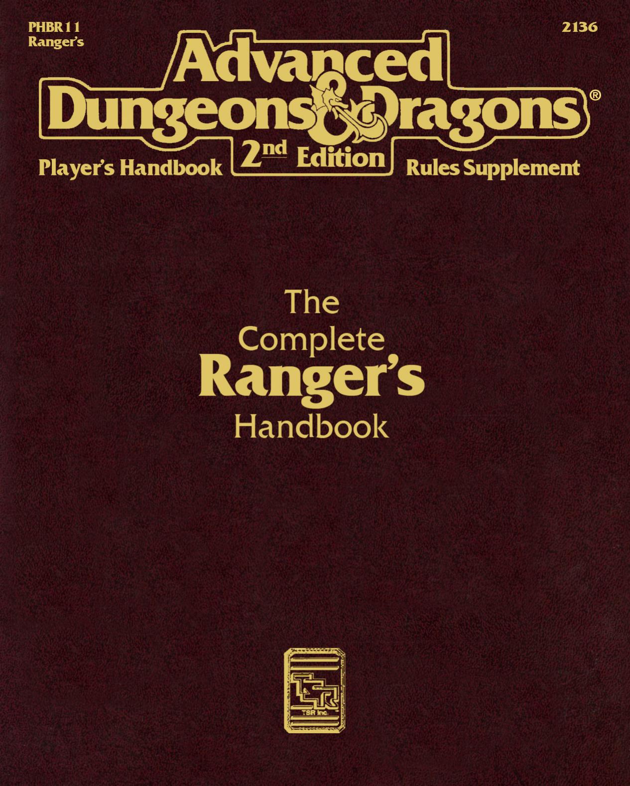 TSR 2136 PHBR11 The Complete Ranger's Handbook by Unknown