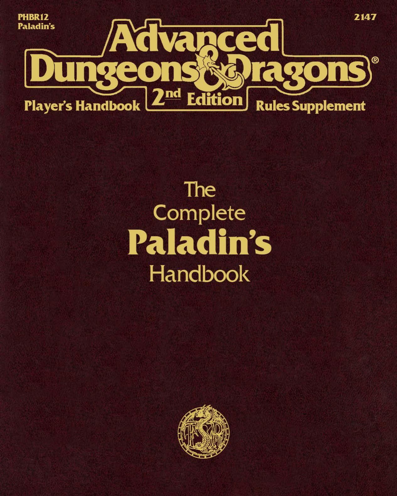 TSR 2147 PHBR12 The Complete Paladin's Handbook by Unknown