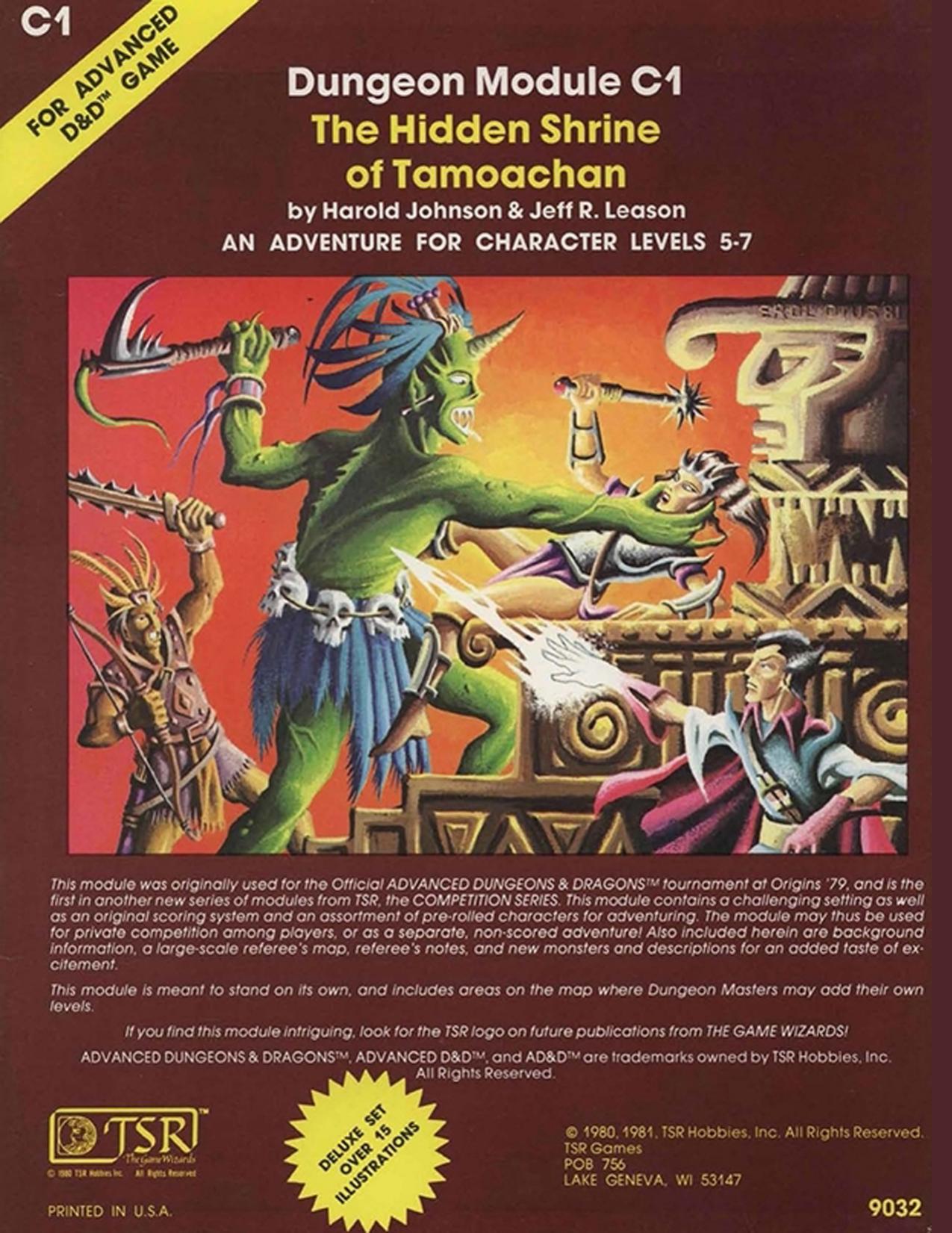 TSR 9032C C1 The Hidden Shrine of Tamoachan (brown cover) by Unknown