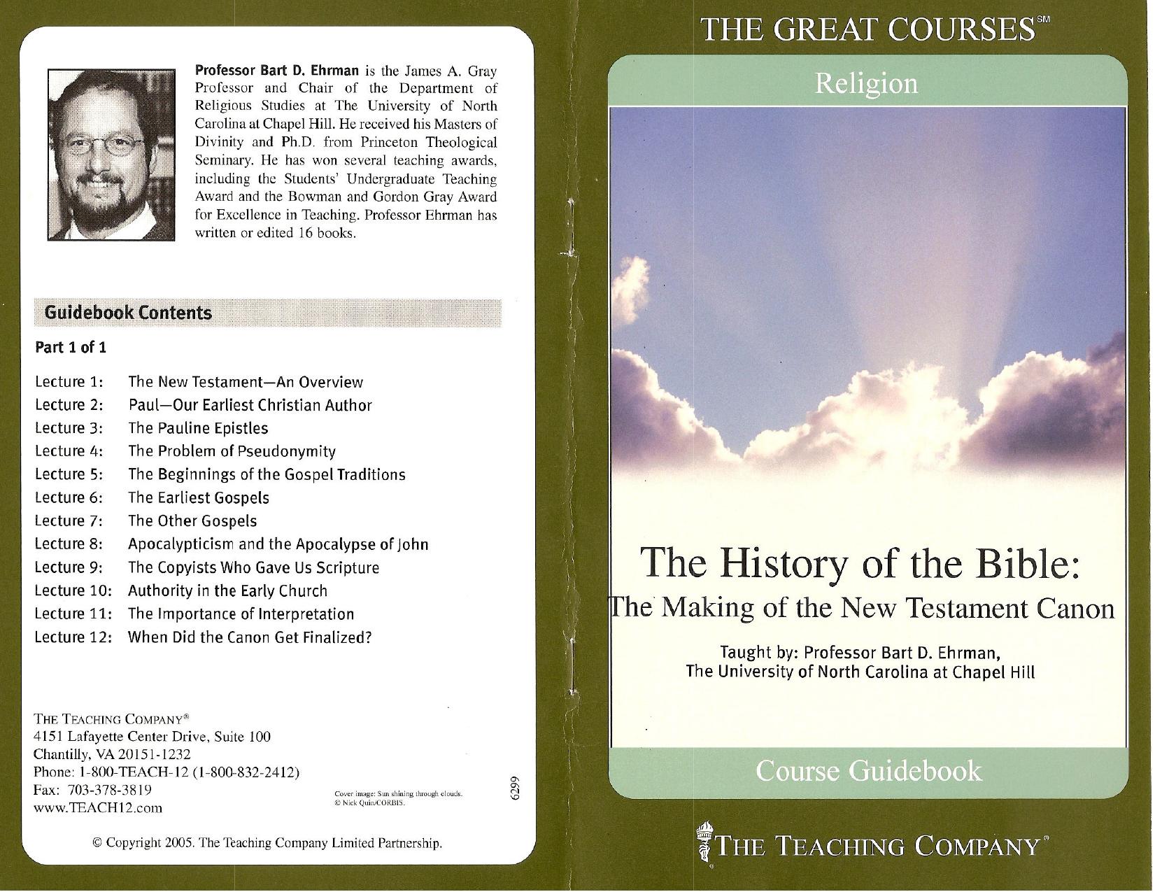 TTC - History of the Bible by The Making of the New Testament Canon (Scan) (Guidebook)