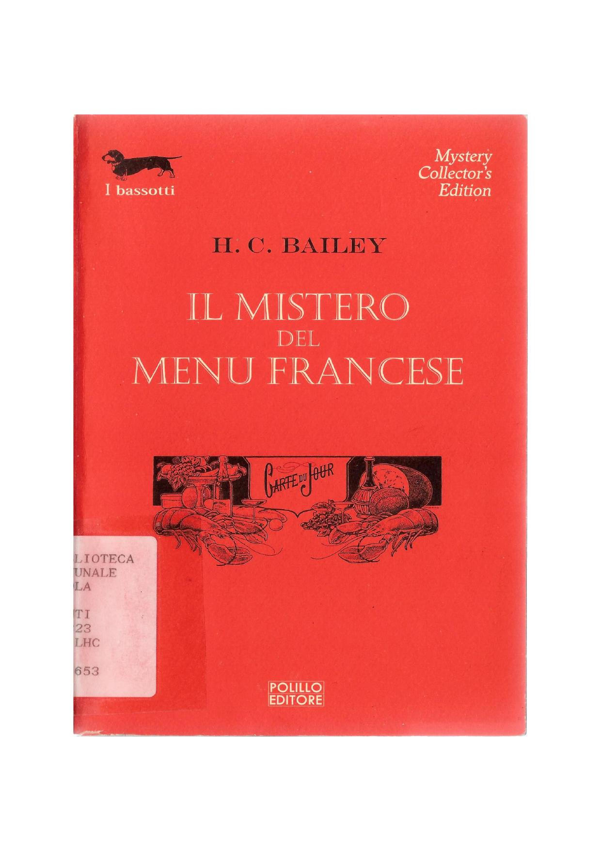 TTbook 0444 Bailey H. C. by Il mistero del menu francese