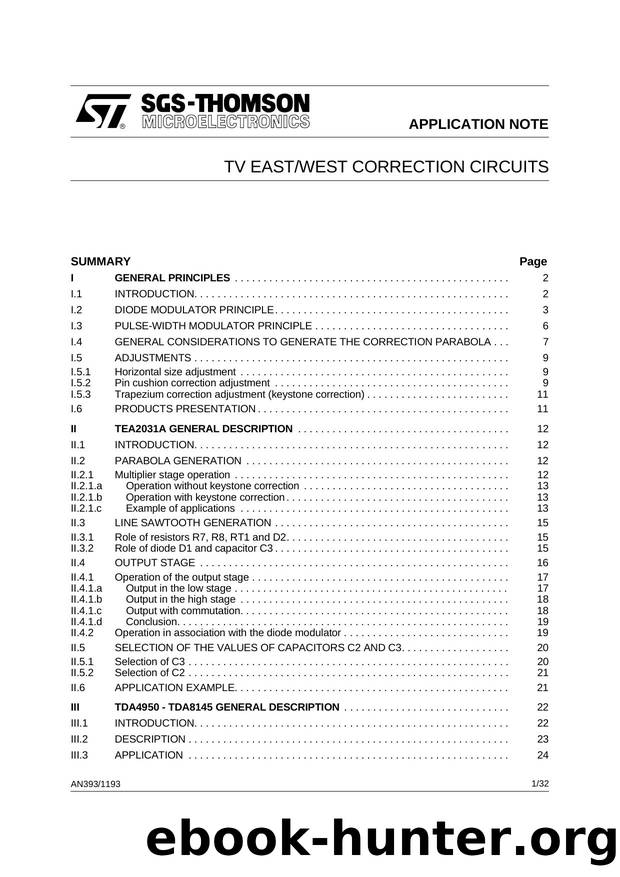 TV EASTWEST CORRECTION CIRCUITS by SGS-THOMSON Microelectronics