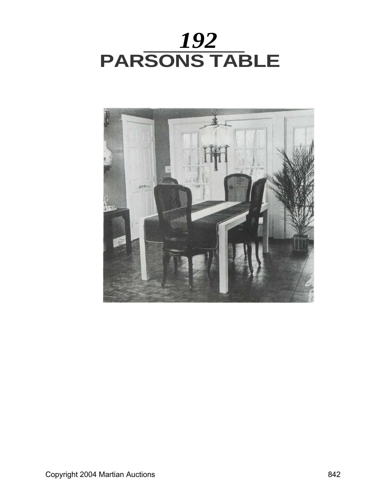 Table by Parsons Table (with or without extensions)