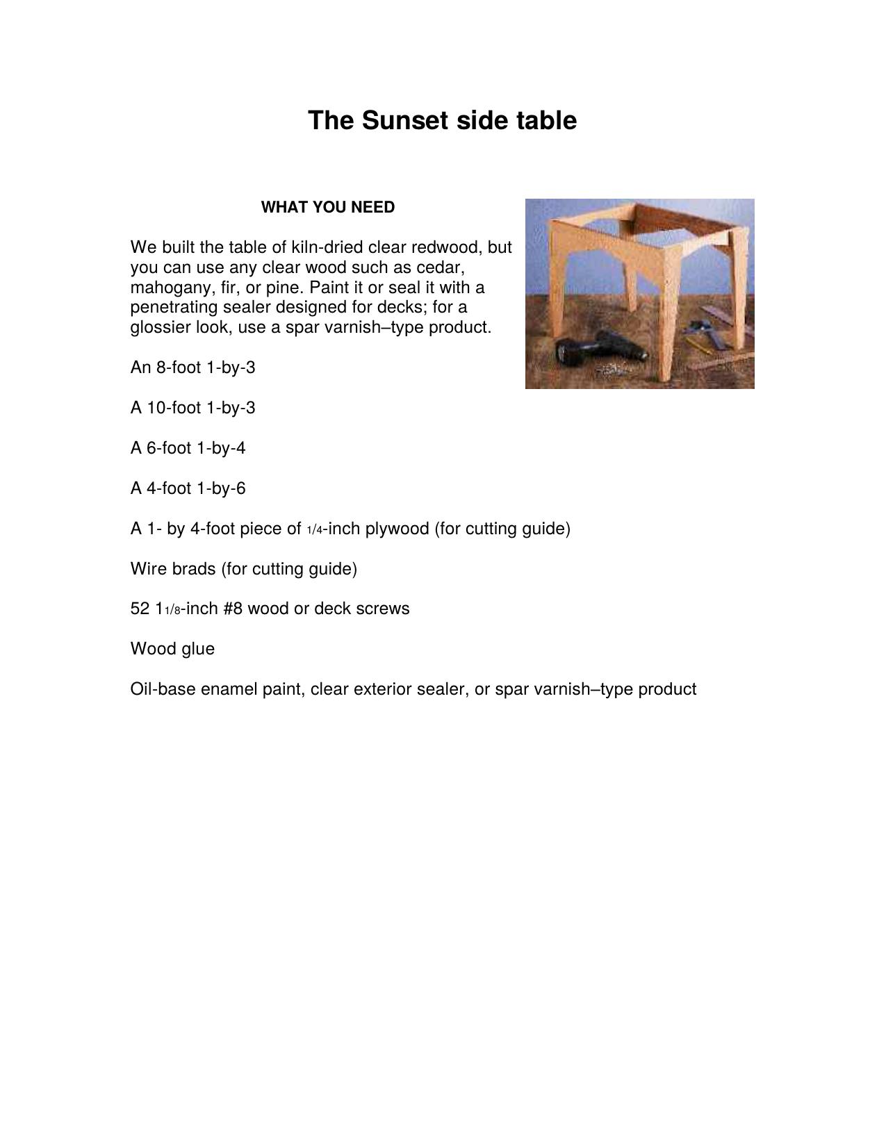 Table by Sunset Side Table (End Table)