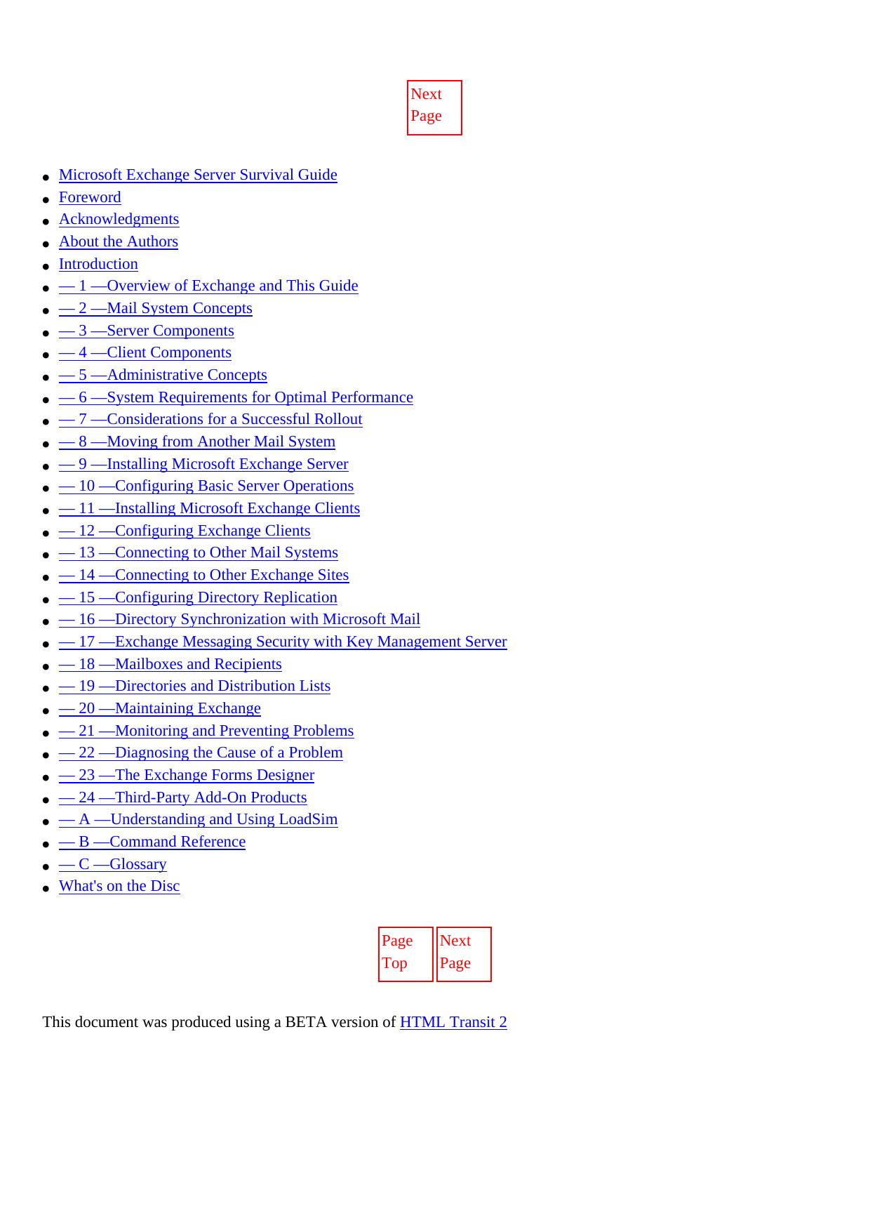 Table of Contents by Microsoft Exchange Server Survival Guide(1996)(840)