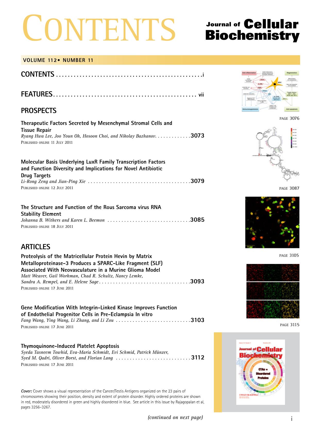 Table of Contents: Volume 112, Number 11 by Unknown