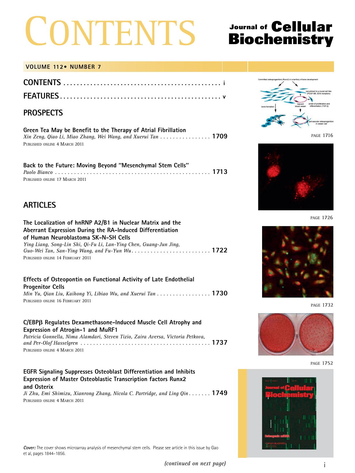 Table of Contents: Volume 112, Number 7 by Unknown