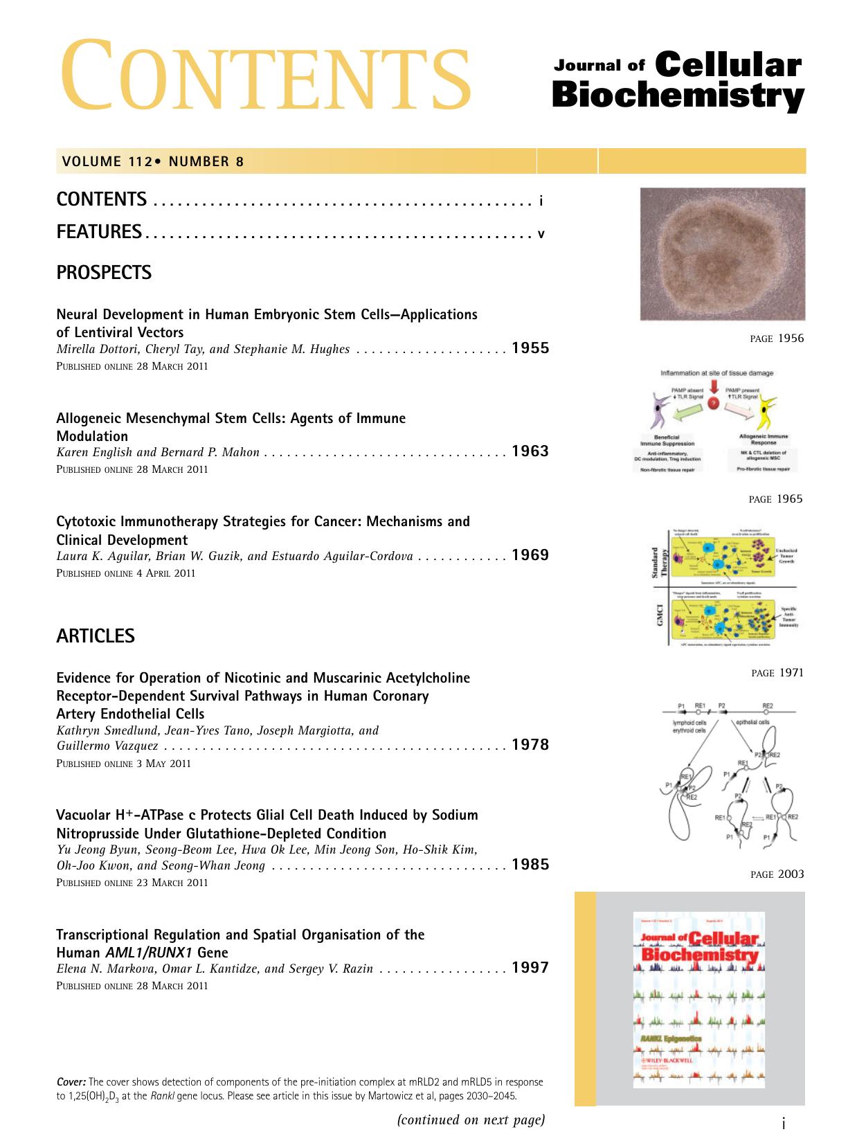 Table of Contents: Volume 112, Number 8 by Unknown
