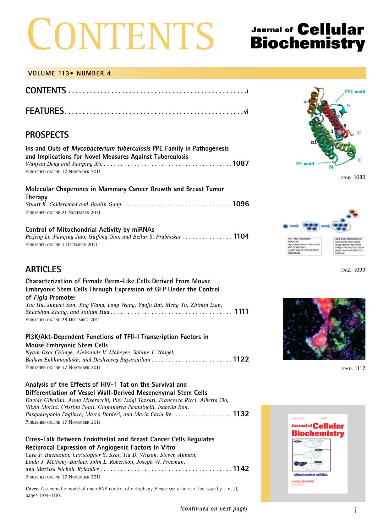 Table of Contents: Volume 113, Number 4 by Unknown