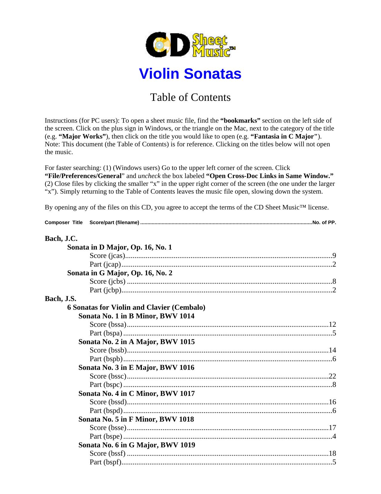 Table of Contents.PDF by WBaxley Music Subito Music Corp & Stephens Pub. Co