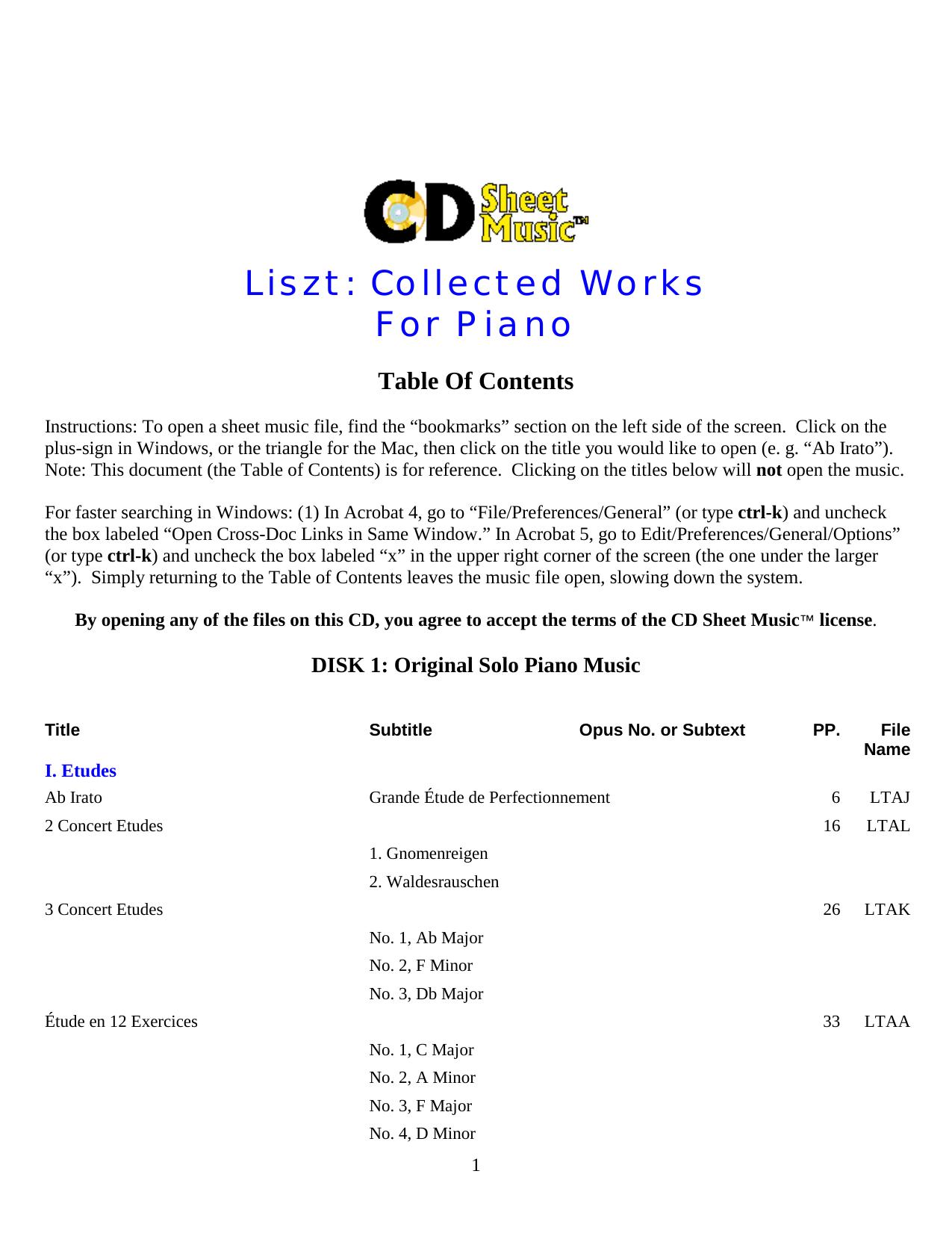 Table of Contents.PDF by WBaxley Music Subito Music Corp && Stephens Pub. Co