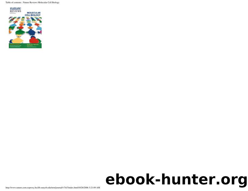 Table of contents : Nature Reviews Molecular Cell Biology by Unknown
