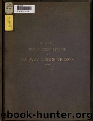 Tables for finding the strains in railway bridge trusses under the action of a concentrated load system by Du Bois A. Jay (Augustus Jay) 1849-1915