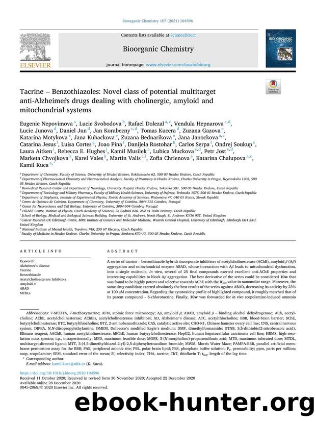 Tacrine â Benzothiazoles: Novel class of potential multitarget anti-AlzheimeÅs drugs dealing with cholinergic, amyloid and mitochondrial systems by unknow