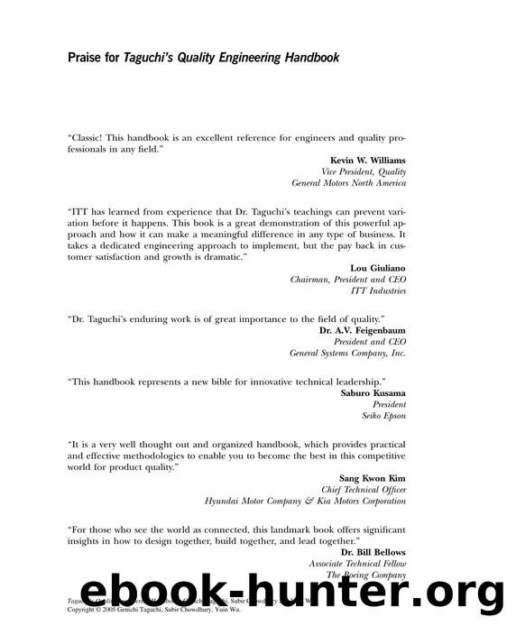Taguchi's Quality Engineering Handbook by Unknown