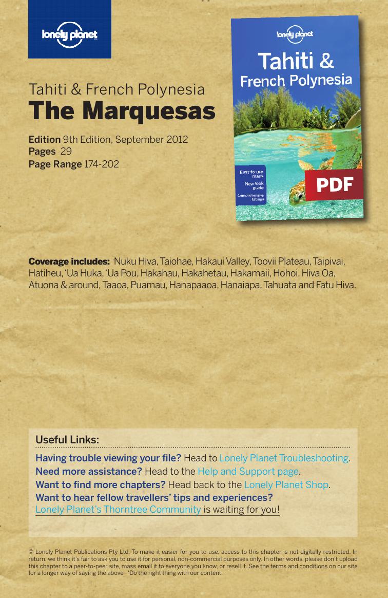 Tahiti French Polynesia 9 - Marquesas (Chapter) by Lonely Planet