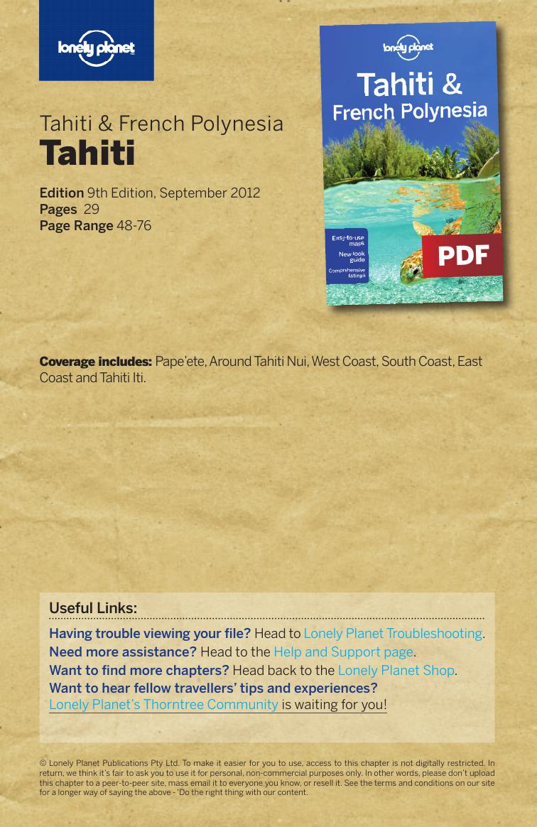 Tahiti French Polynesia 9 - Tahiti (Chapter) by Lonely Planet