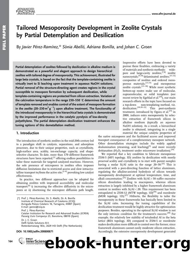 Tailored Mesoporosity Development in Zeolite Crystals by Partial Detemplation and Desilication by Unknown