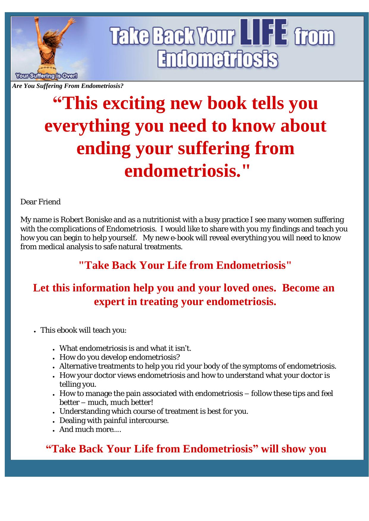 Take Back Your Life From Endometriosis. by Best of Kuszter's Collection