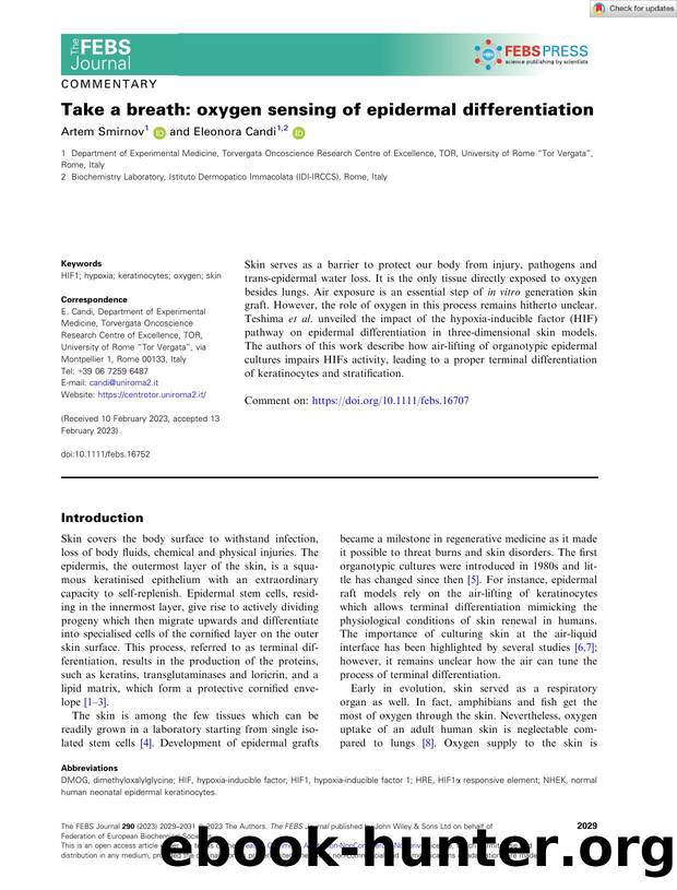 Take a breath: oxygen sensing of epidermal differentiation by Unknown